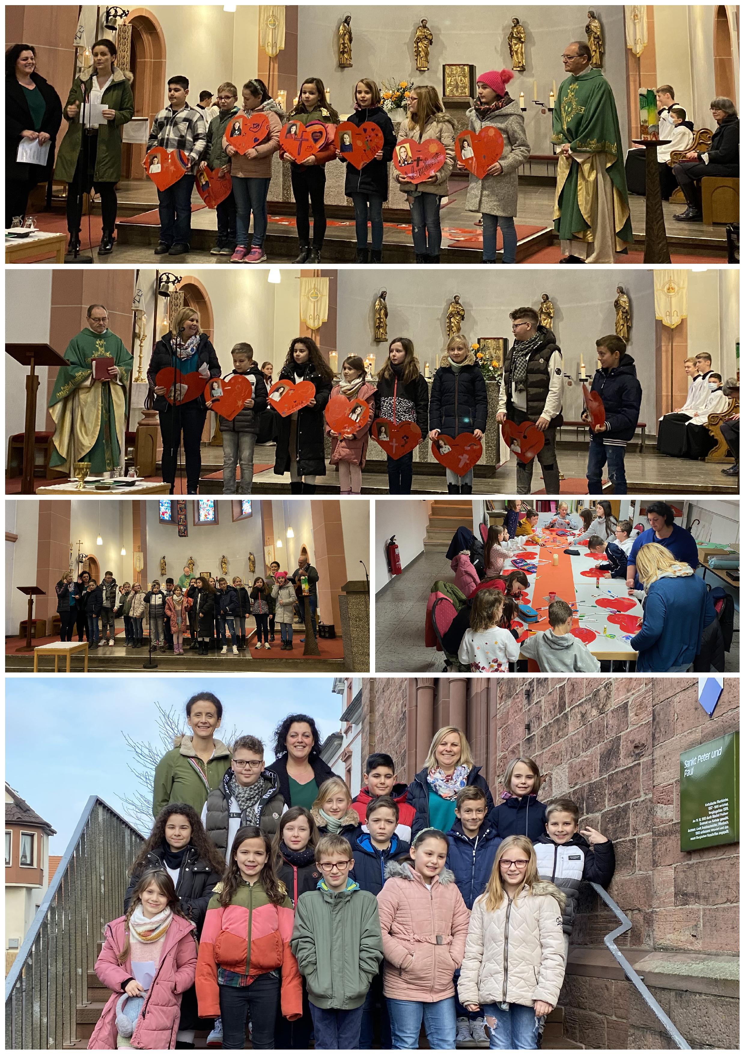  Vorstellungsgottesdienst der Erstkommunionkinder und Vorbereitung. © Bilder: Angela Subtil, Concetta Massaro und Helena Gietzen; Collage: G. Abrami