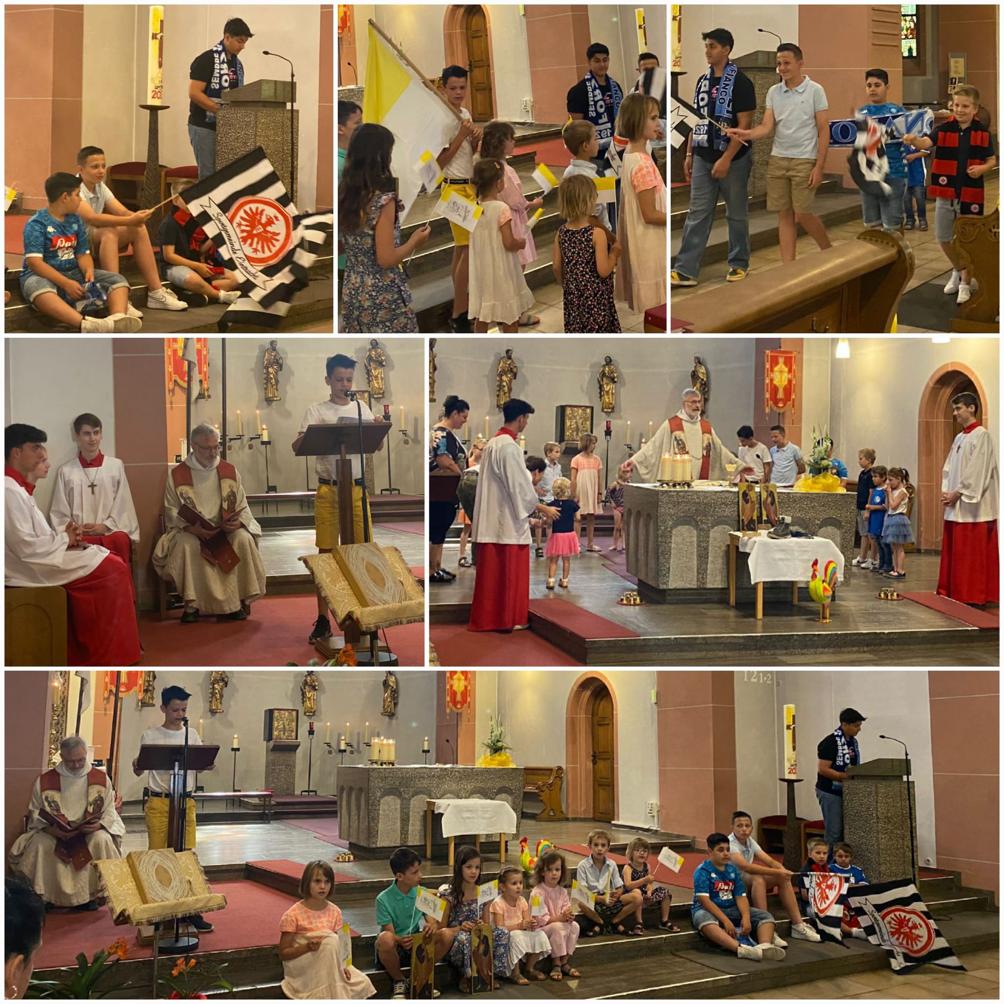  Familiengottesdienst am Pfarrfest 2023 in St. Peter und Paul. © Bilder + Collage: C. Massaro